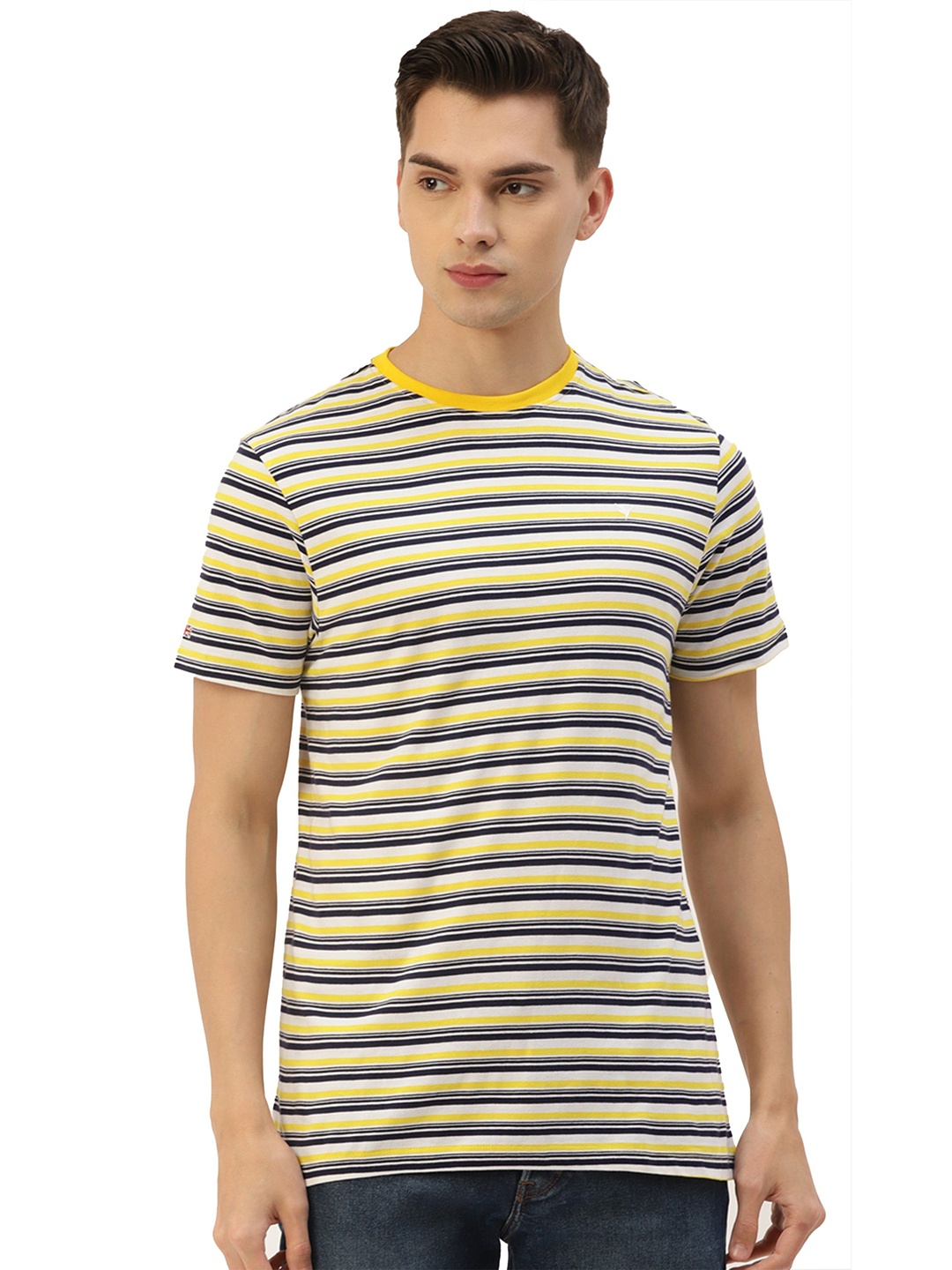 

AMSWAN Men Striped Pockets T-shirt, Multi