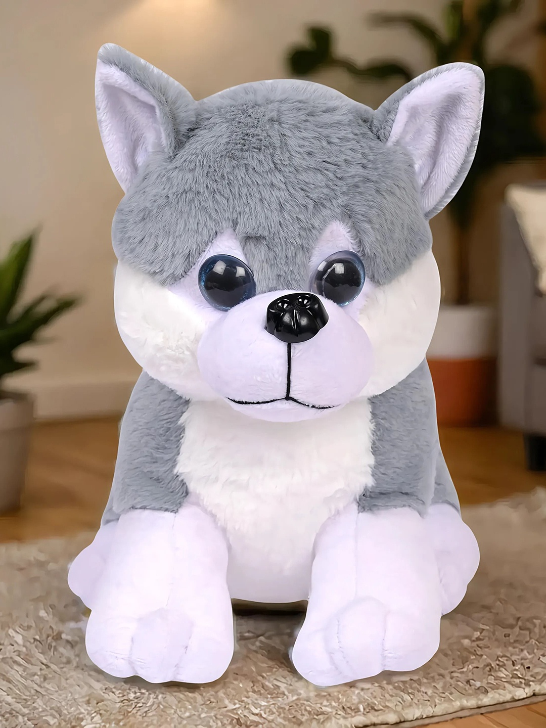 

BESTIES Puppy Husky Dog Soft Toys and Dolls, Grey