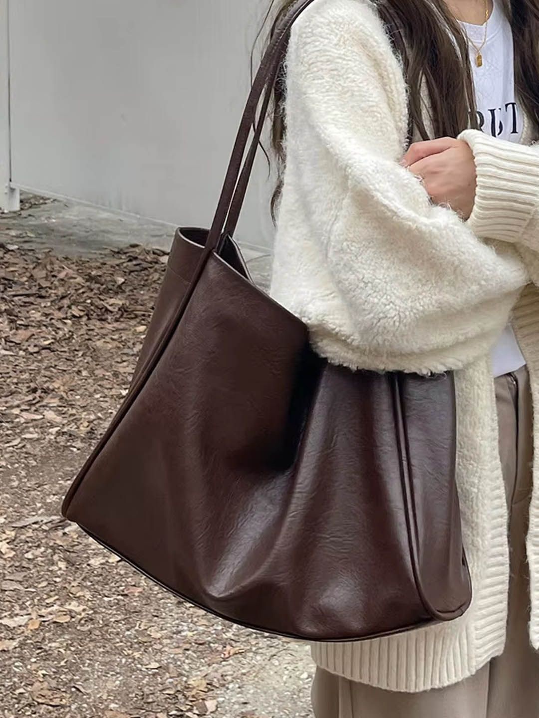 

StyleCast Structured Hobo Bag with Tasselled, Coffee brown