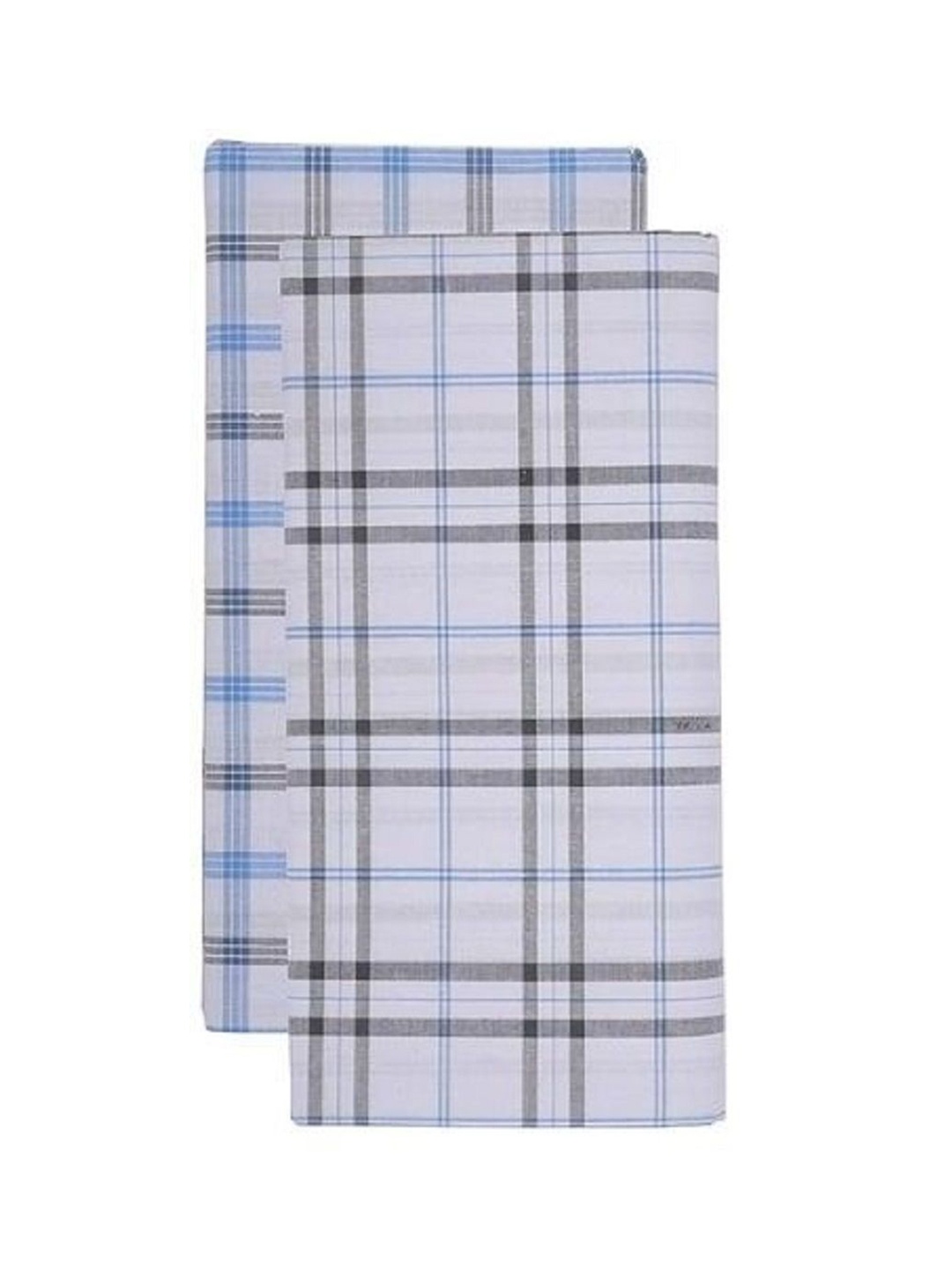 

Suman Tex Men Pack Of 2 Checked Pure Cotton Lungi, White