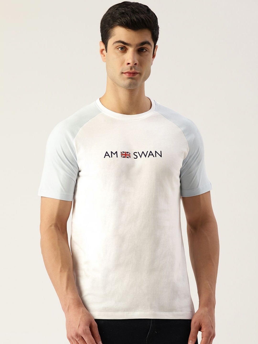 

AMSWAN Men Printed Drop-Shoulder Sleeves T-shirt, Multi