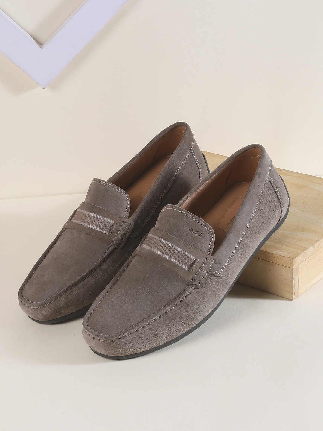 

DAVINCHI Men Suede Loafers, Brown