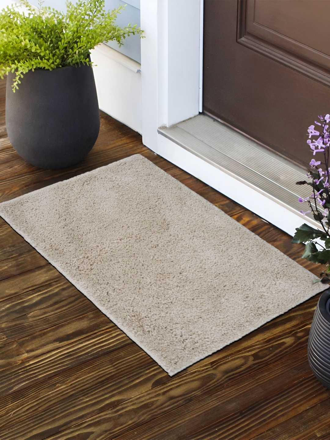

GRHAMOY 2-Pcs Beige Rectangular Anti-Skid Doormats