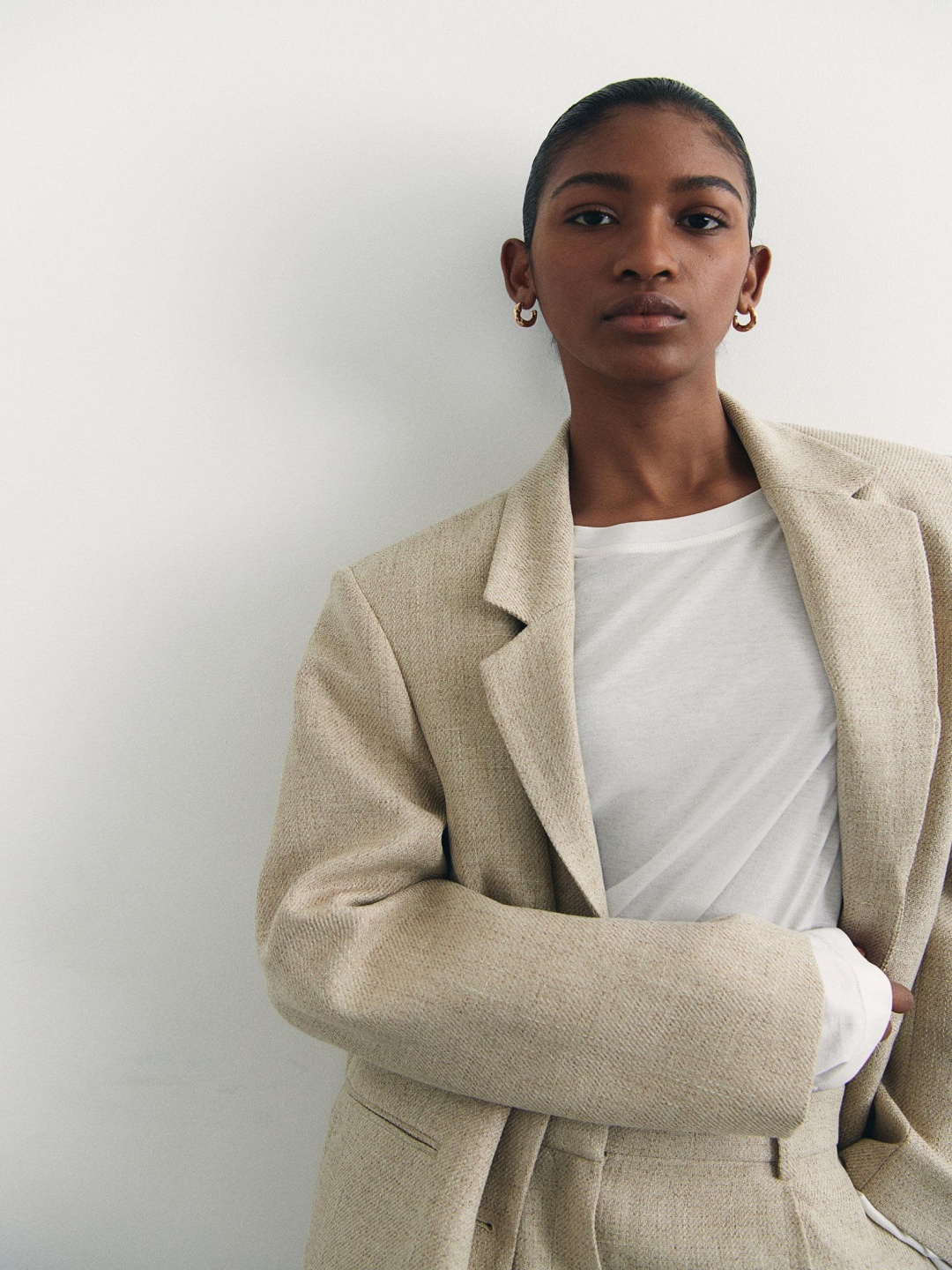 

H&M Loose-Fit Blazer, Beige