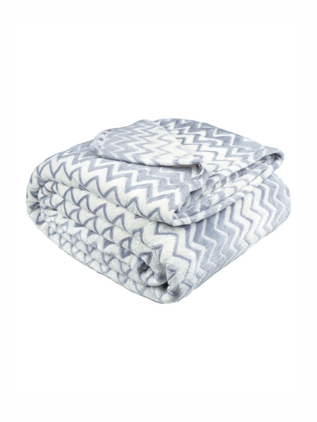 

VAS COLLECTIONS Blue & White Geometric Printed AC Room 300 GSM Single Bed Blanket, Grey
