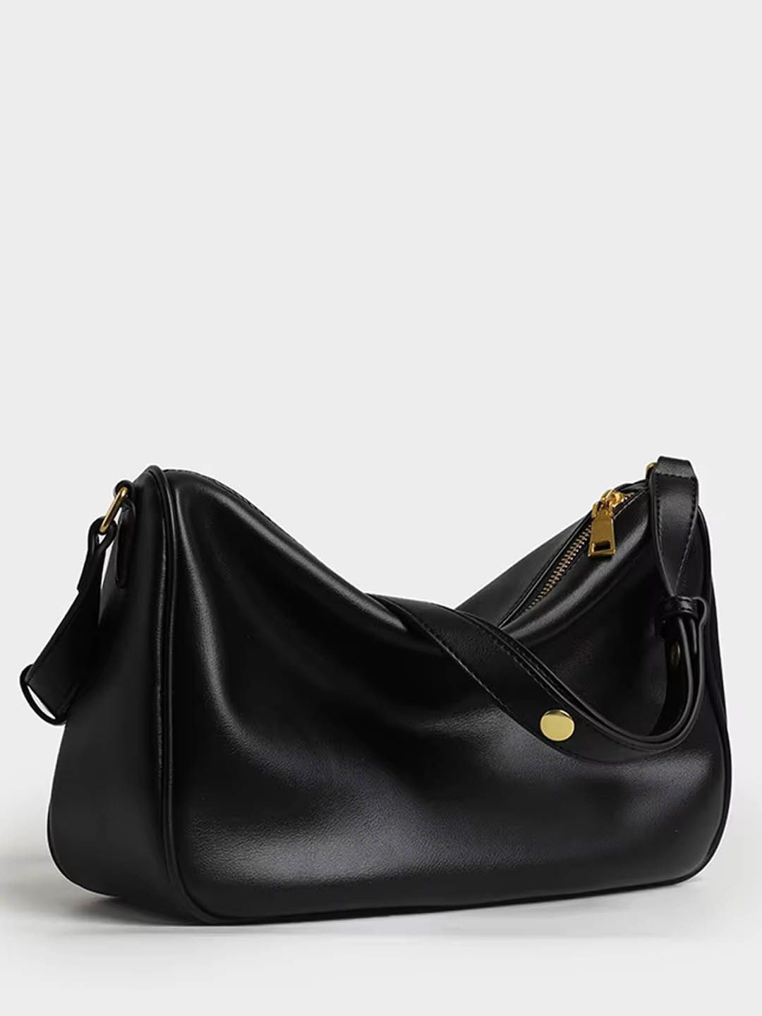 

StyleCast Structured Shoulder Bag with Tasselled, Black