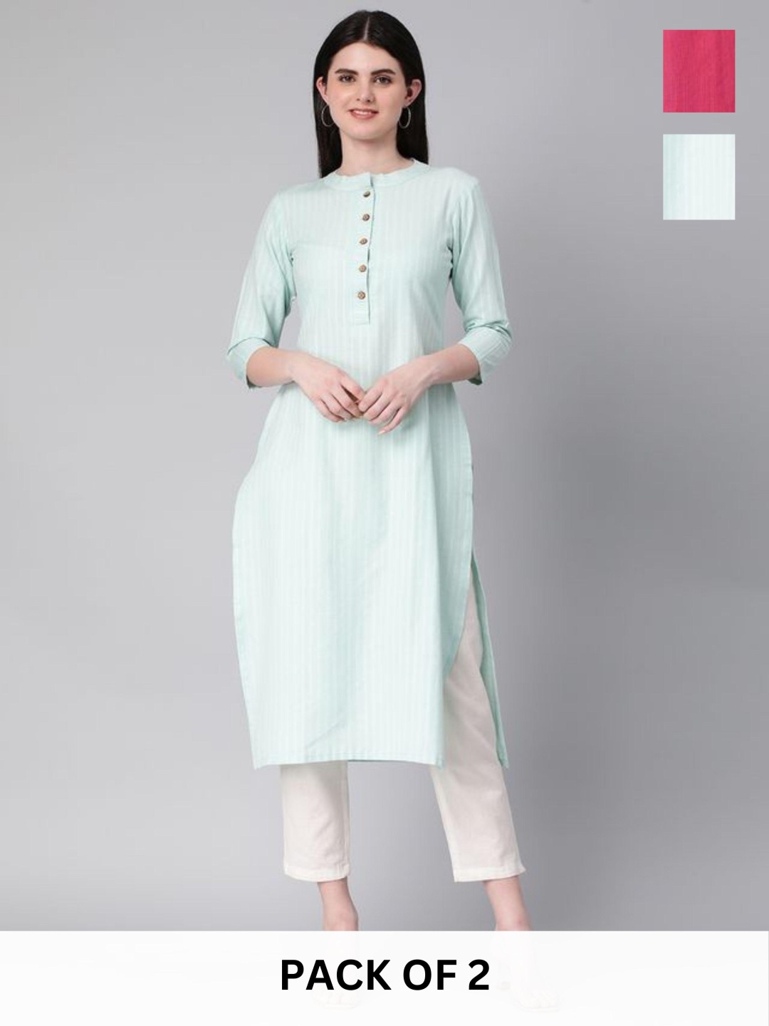 

KALINI Women Kurta, Turquoise blue