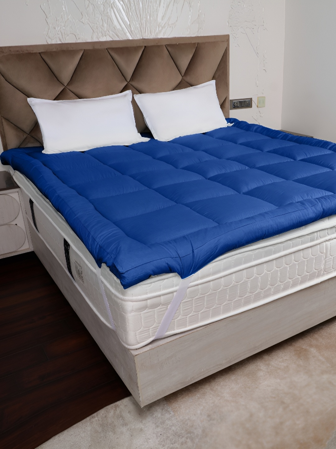 

AJISH Blue Quilted Cotton Breathable Single Mattress Protector
