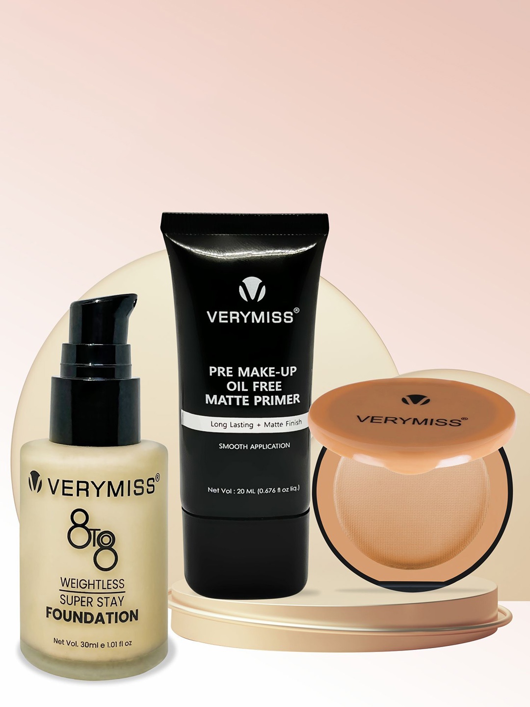 

Verymiss Best Selling Makeup Combo 4 - Foundation + Compact + Primer, Multi