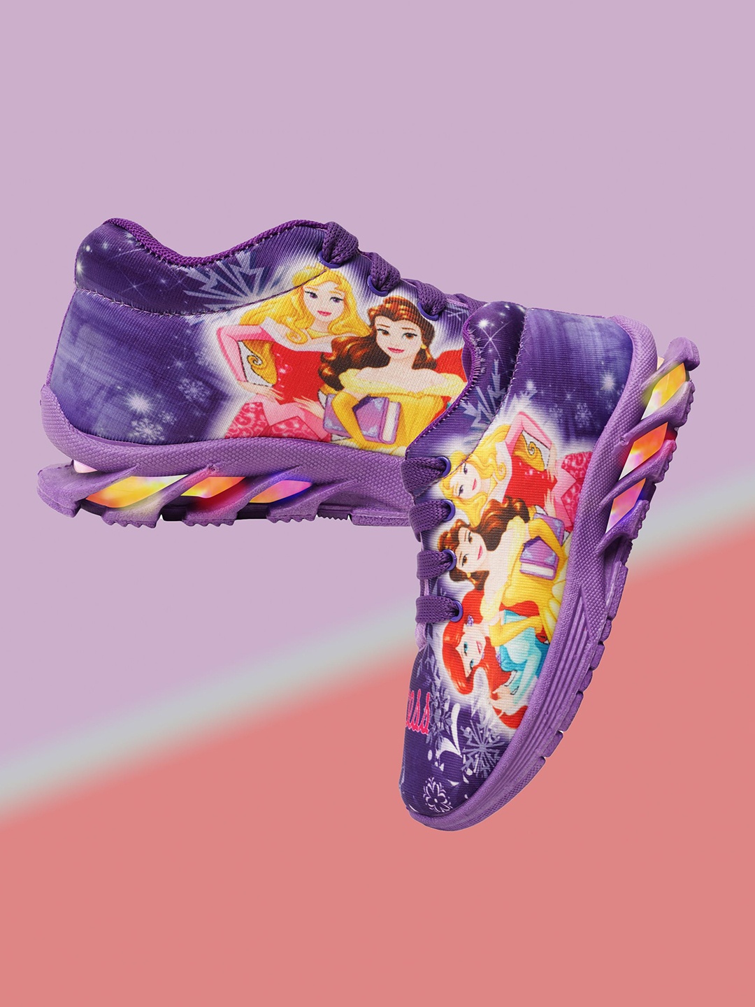 

BUNNIES Girls Woven Design Flatforms, Purple