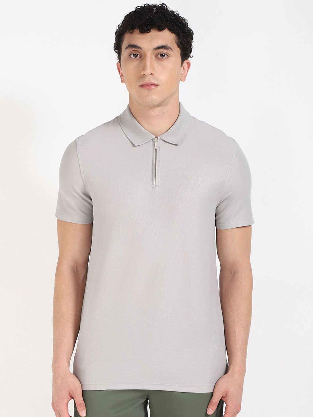 

Calvin Klein Jeans Polo Collar Short Sleeves Quick Drying T-shirt, Grey