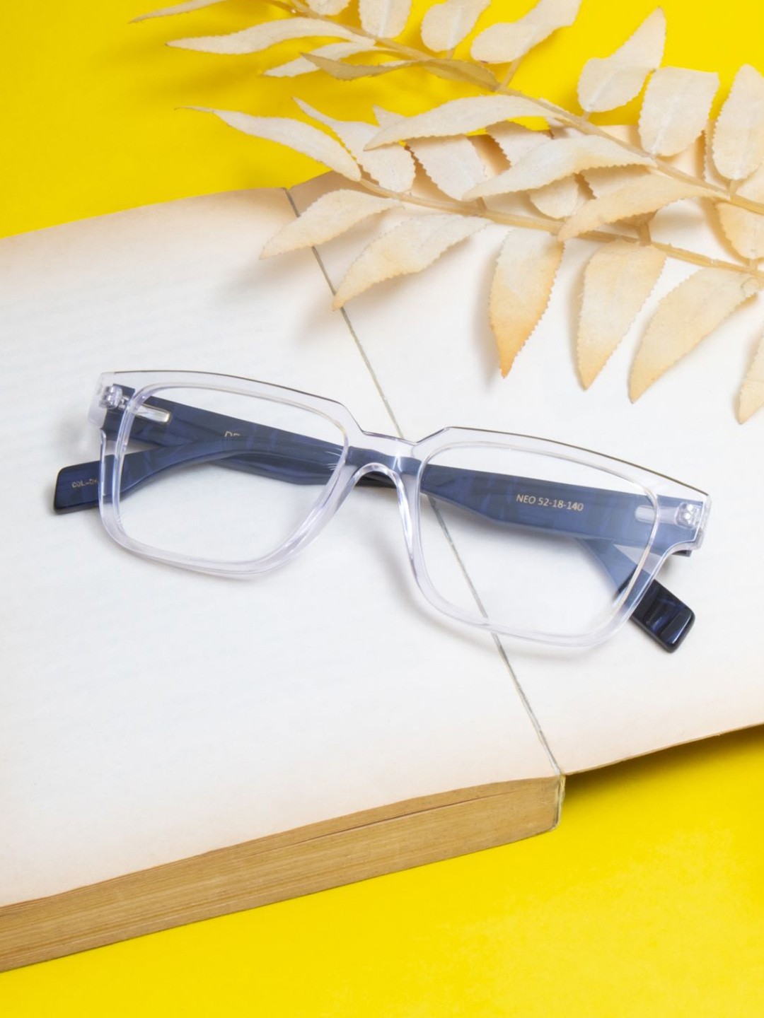 

Ted Smith Unisex Colourblocked Wayfarer Premium Acetate Frames, Transparent