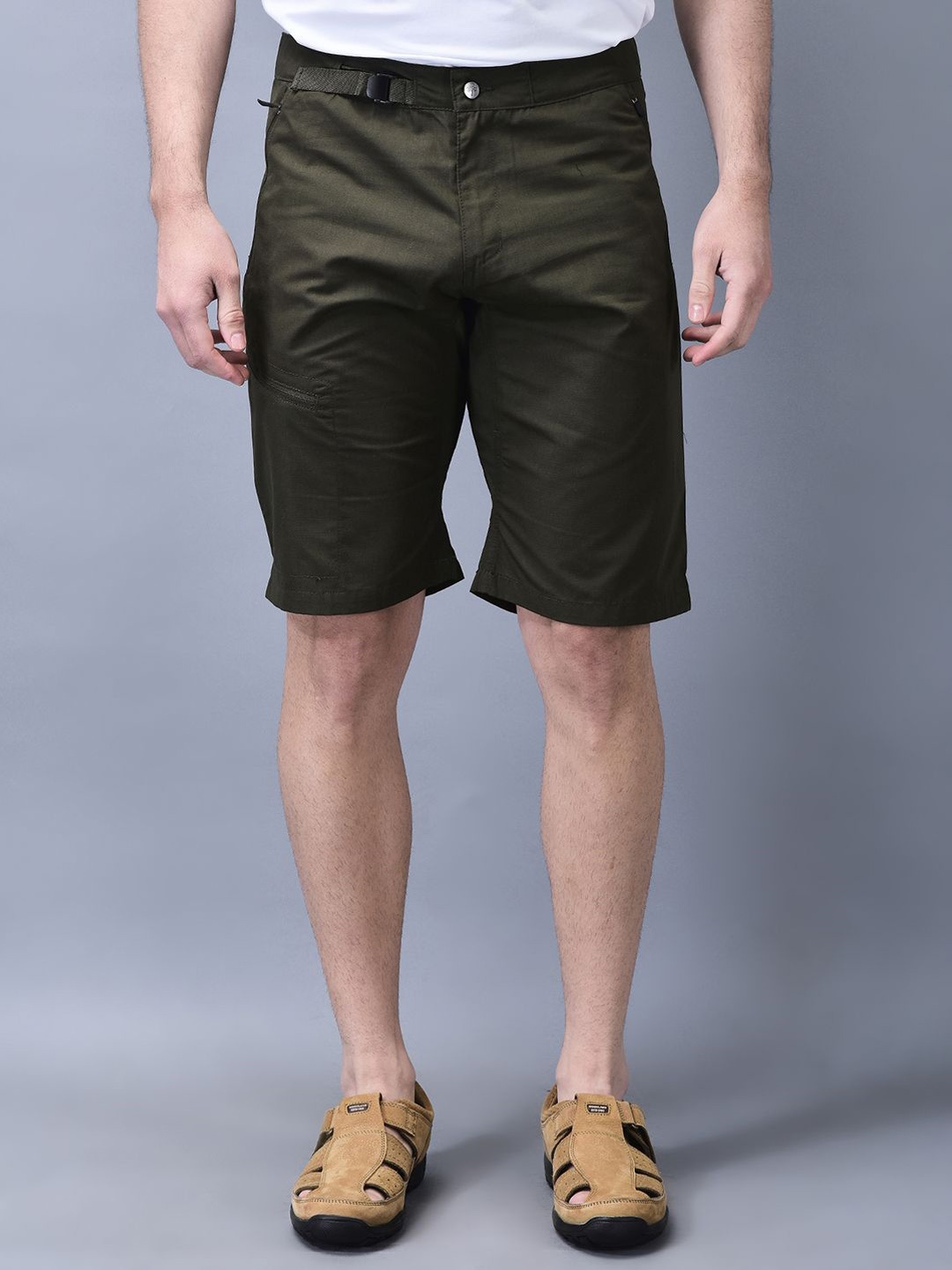 

Woodland Men Regular Fit Mid-Rise Shorts, Olive