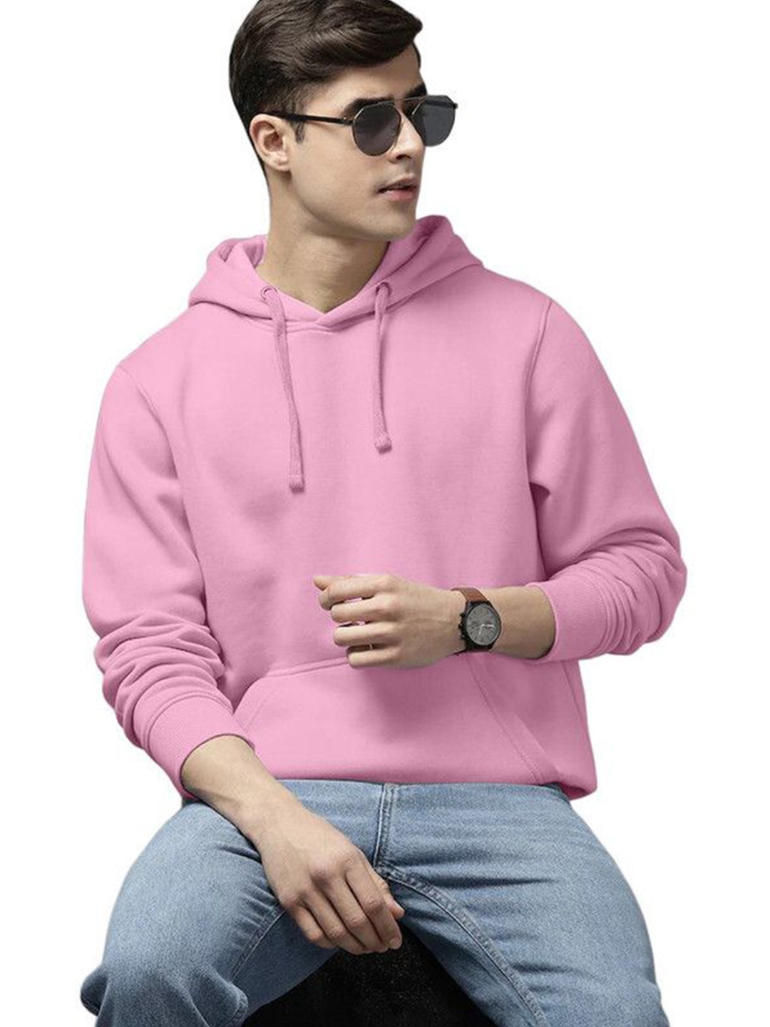 

WOOSTRO Men Hooded Sweatshirt, Pink