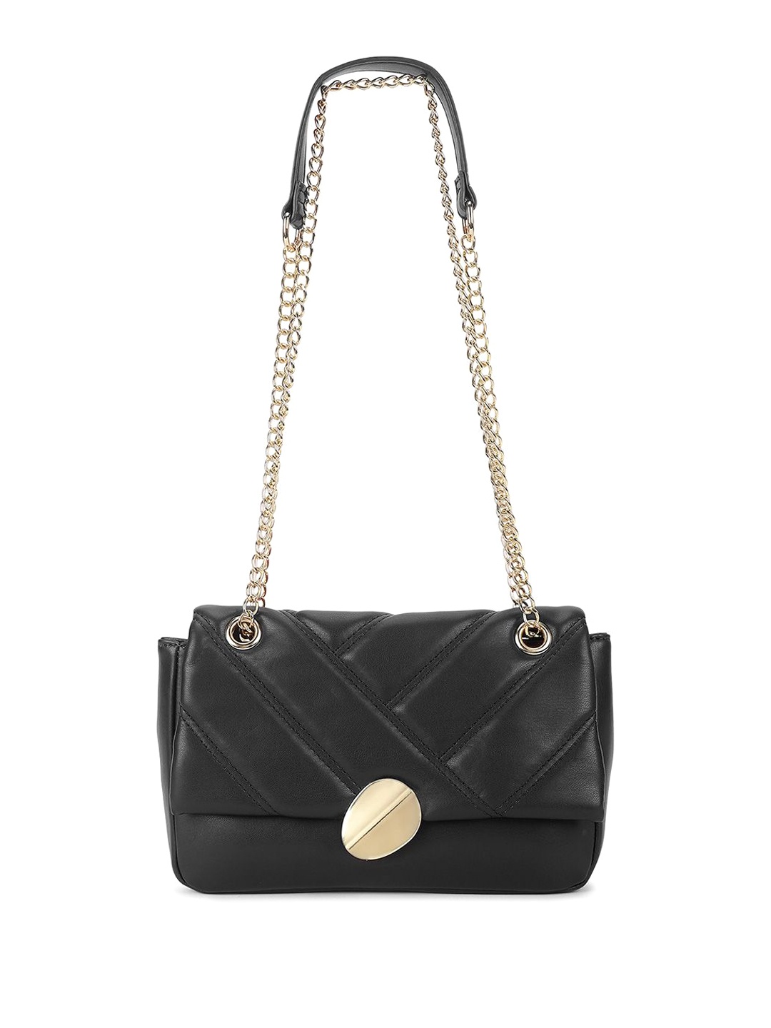

Fastrack Textured PU Structured Sling Bag with Quilted, Black