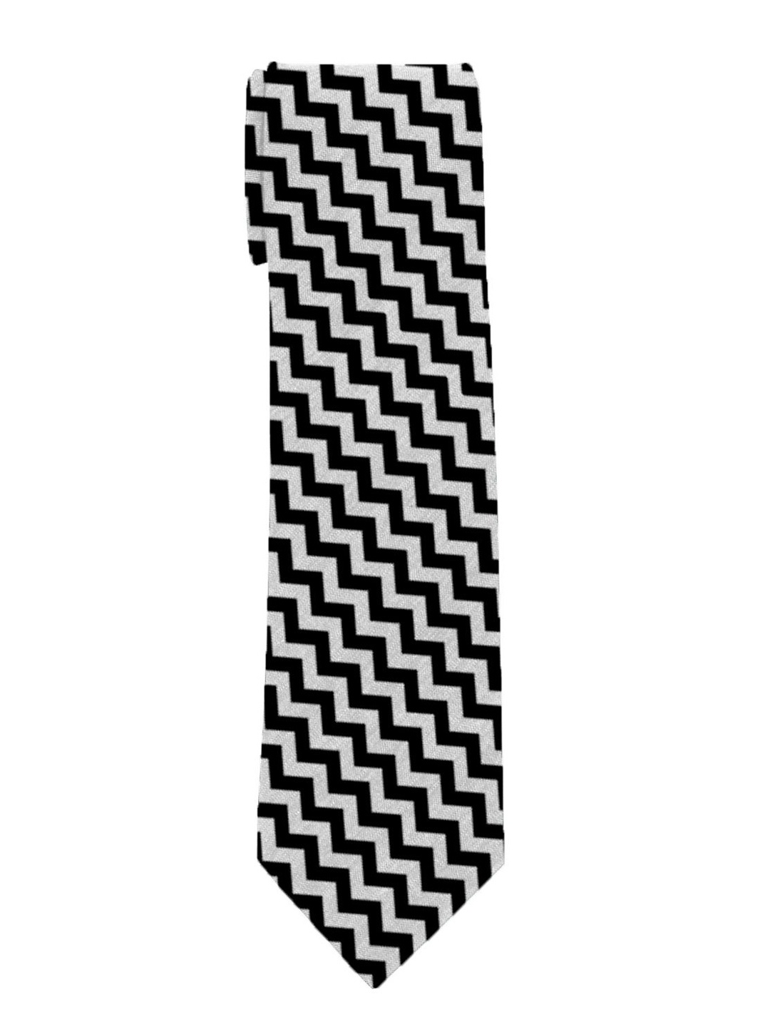 

Blacksmith Men Chevron Printed Broad Tie, Black