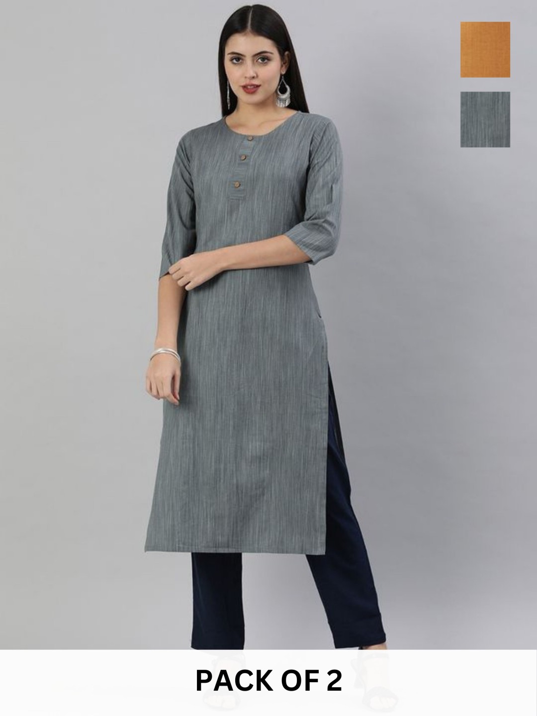

KALINI Women Kurta, Charcoal
