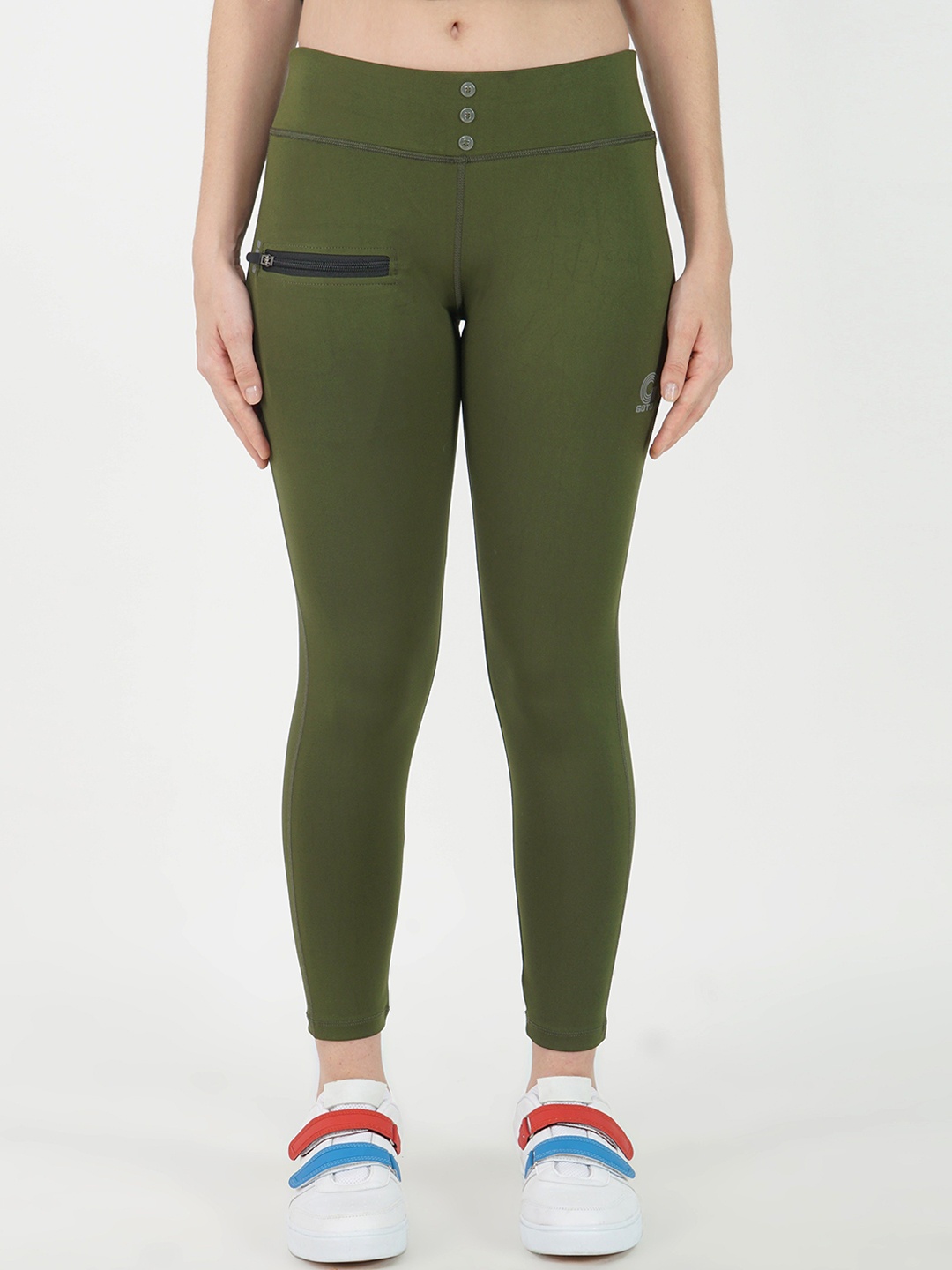 

GOTO Women Relaxed-Fit Rapid-Dry Tights, Olive