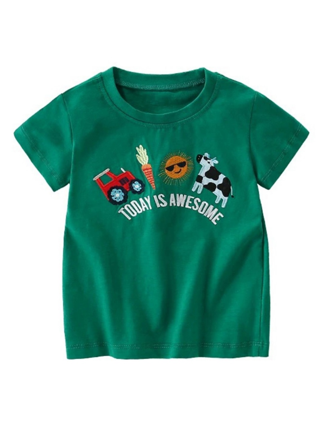 

LULU & SKY Boys Printed Applique T-shirt, Green