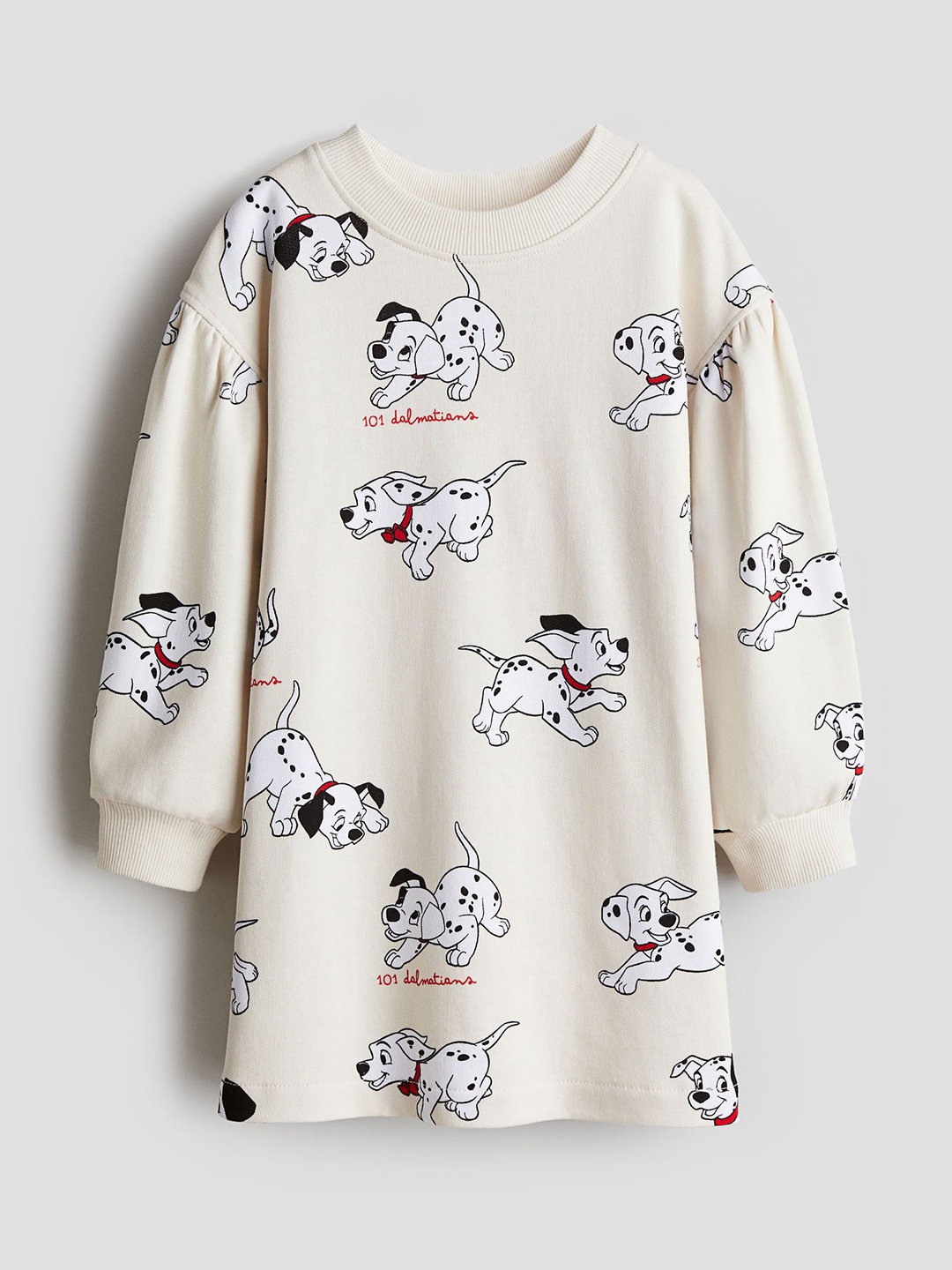 

H&M Printed Sweatshirt Dress, Cream