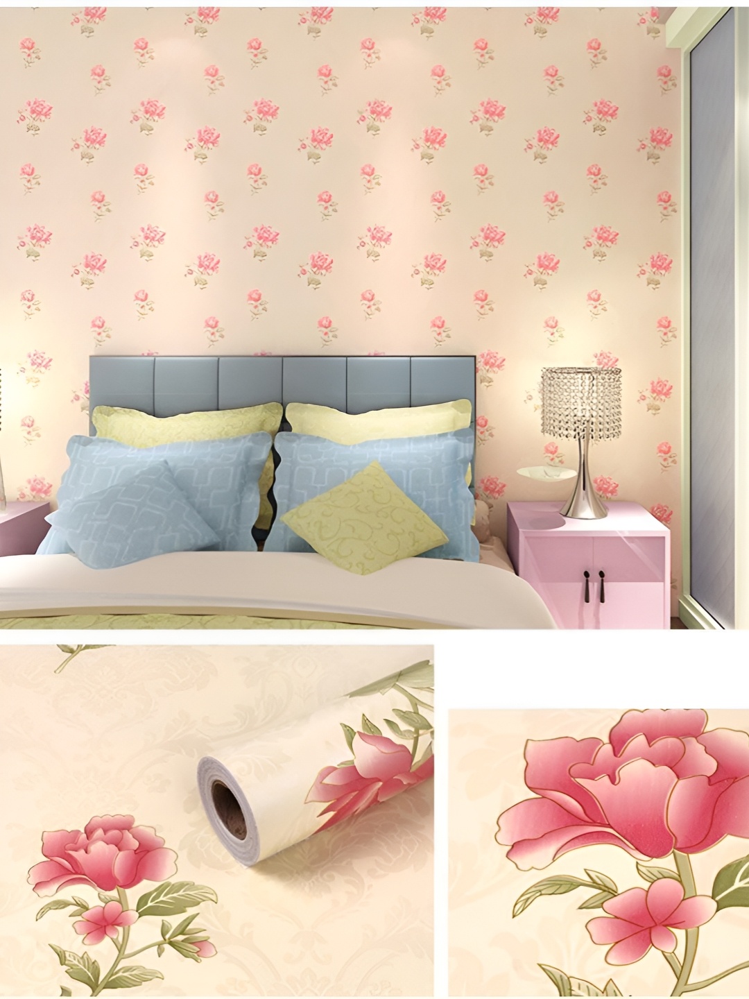 

ANNA CREATIONS Beige & Pink Printed Decorative Wallpaper