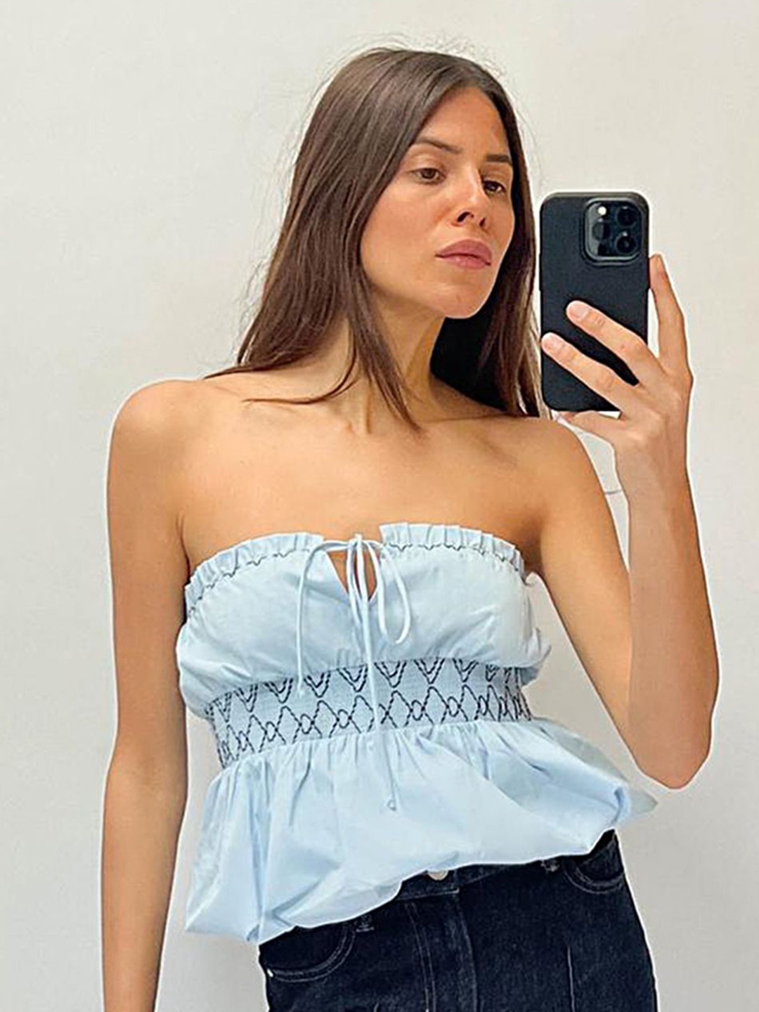 

LULU & SKY Striped Tube Top, Blue