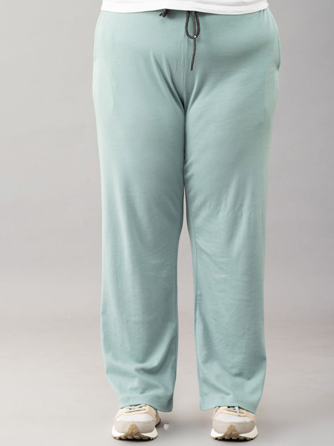 

CUPID Women Plus Size Cotton High Rise Track Pants, Green