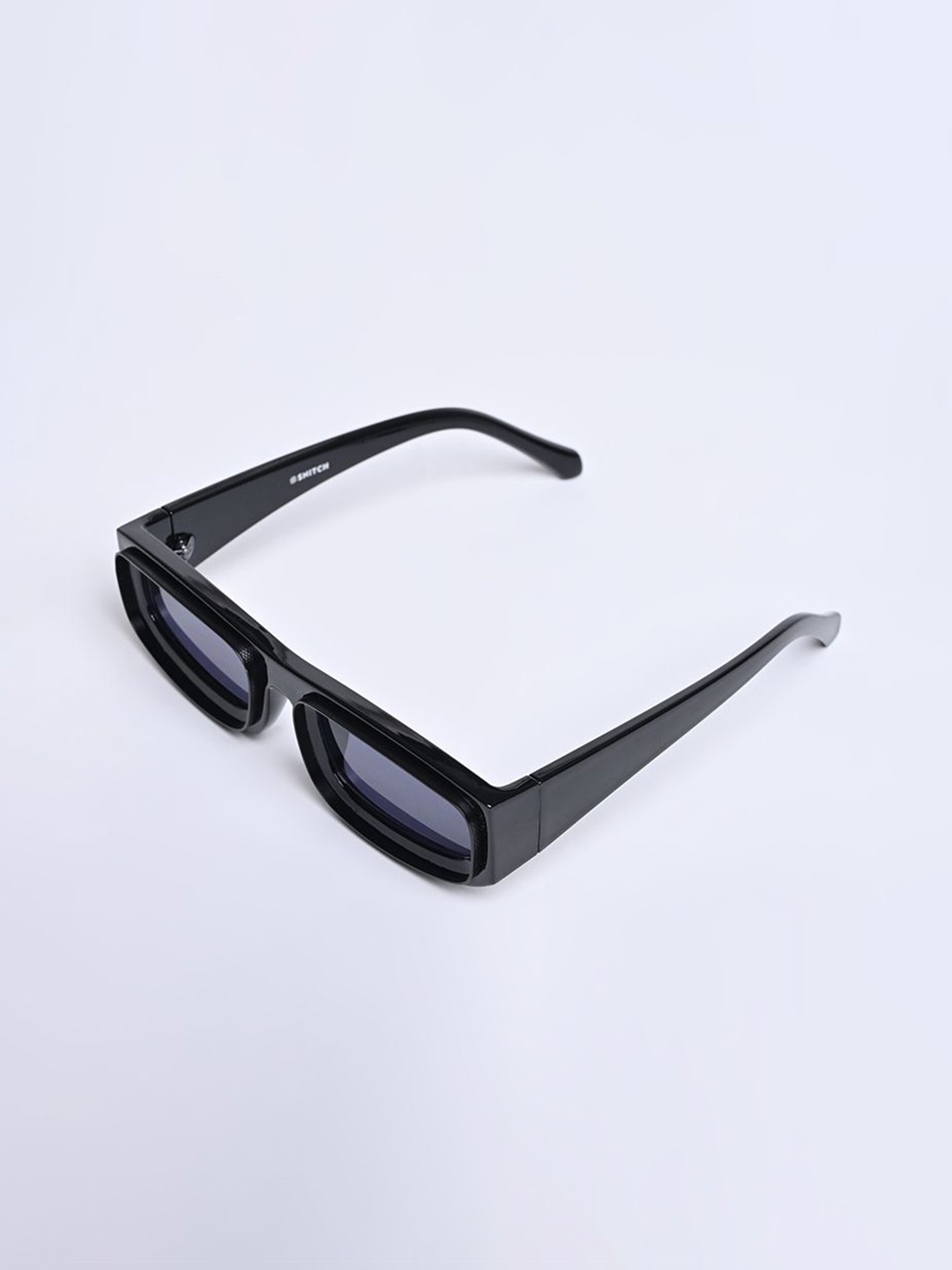 

Snitch Men Rectangle Sunglasses with UV Protected Lens SN0095, Black