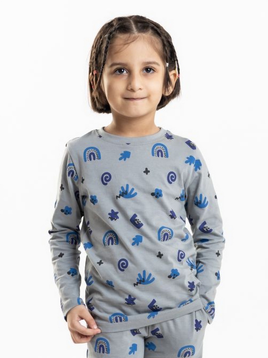 

Reedoo Unisex Kids Bio Finish Conversational Printed Round Neck Cotton T-shirt, Grey