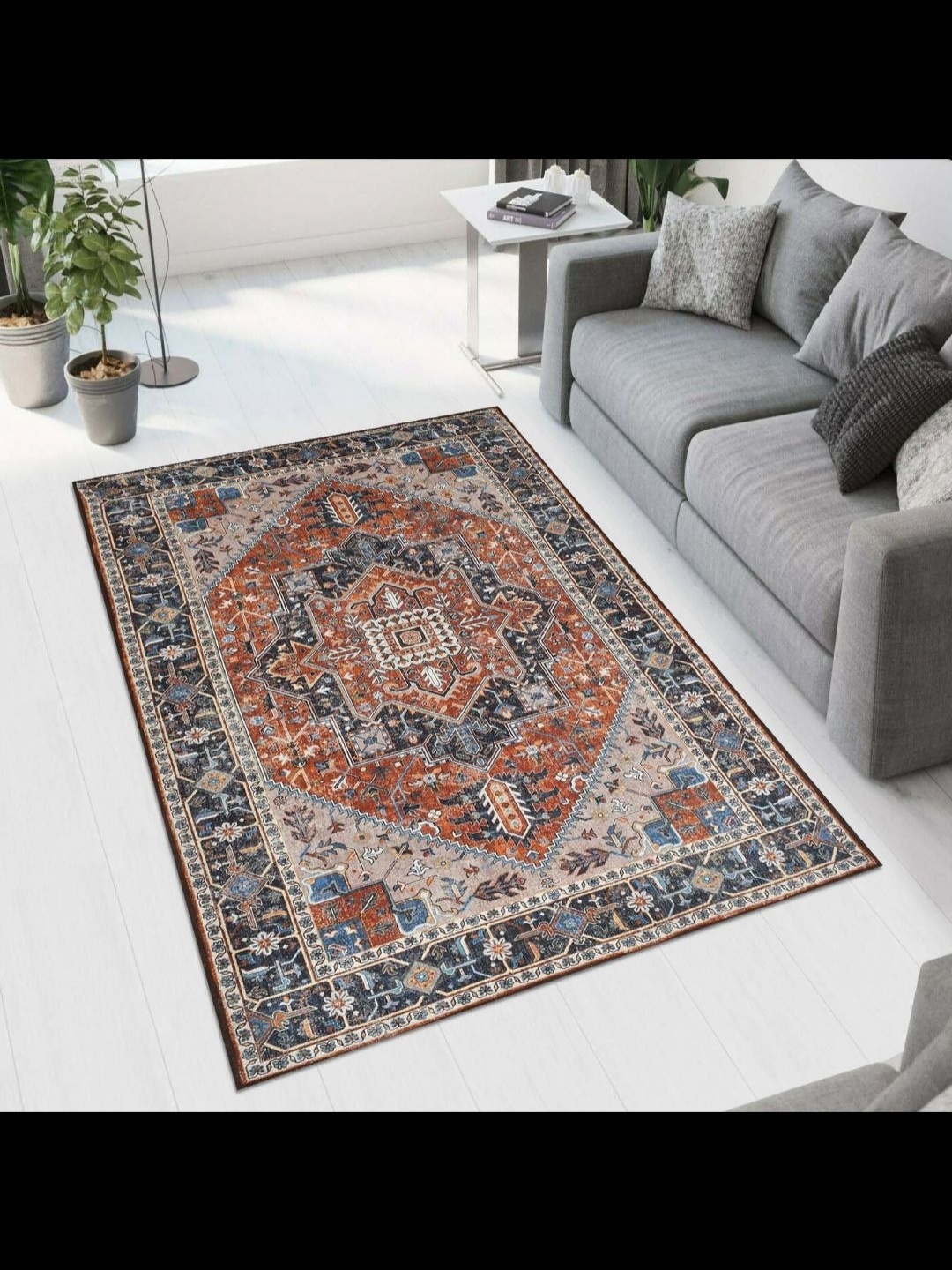 

MAA HOME CONCEPT Red Ethnic Motifs Anti-Skid Woollen Carpet