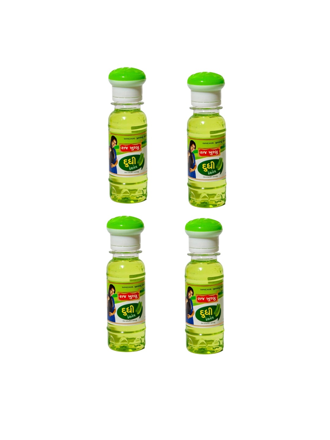 

RAJ KHUSHBU Set Of 4 Dhudhi Hair Oil- 80 ml Each, Green