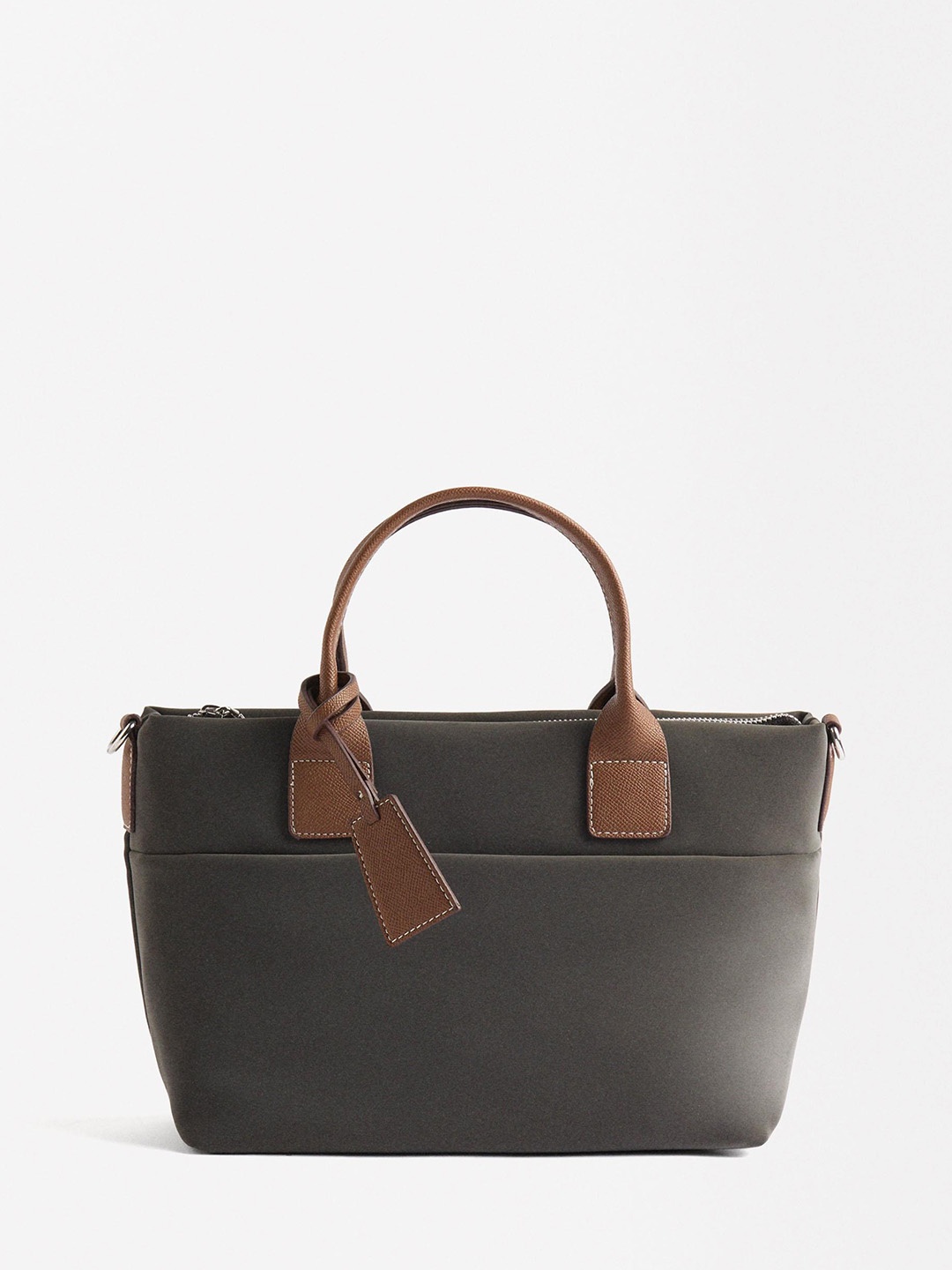 

PARFOIS Structured Handheld Bag with Tasselled, Charcoal