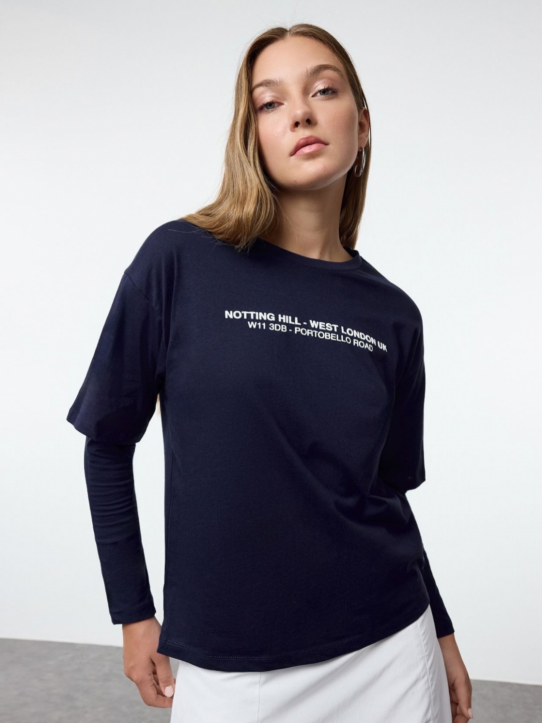 

Trendyol Women Typography T-shirt, Na