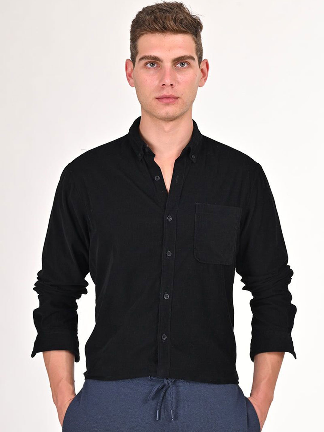 

POE Men Freedom - Soft Corduroy Shirt - Black
