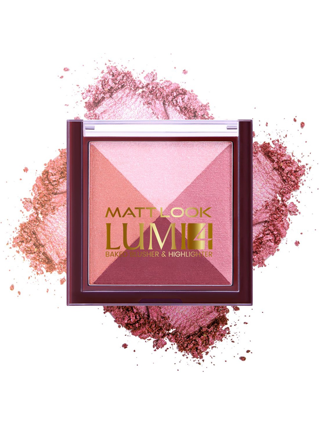 

Mattlook Lumi 4 Baked Blusher & HIghlighter - 7.5 g- Goddess Dust 02, Pink