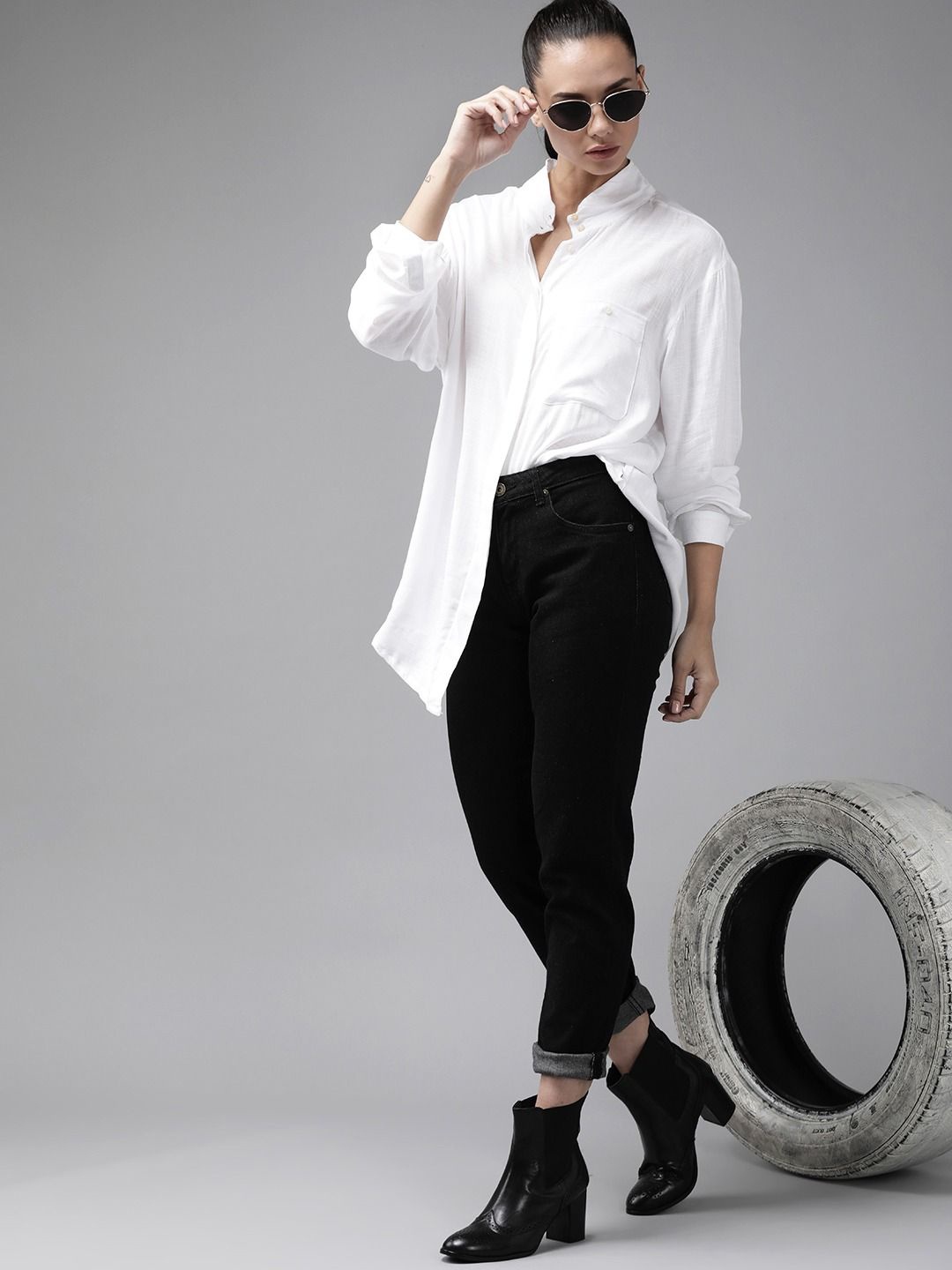 

WHY SO FAB Women Classic Opaque Casual Shirt, White