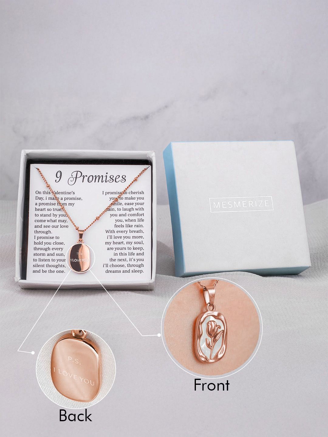 

Mesmerize Rose Gold-Plated Floral-Shaped Pendant With Chain