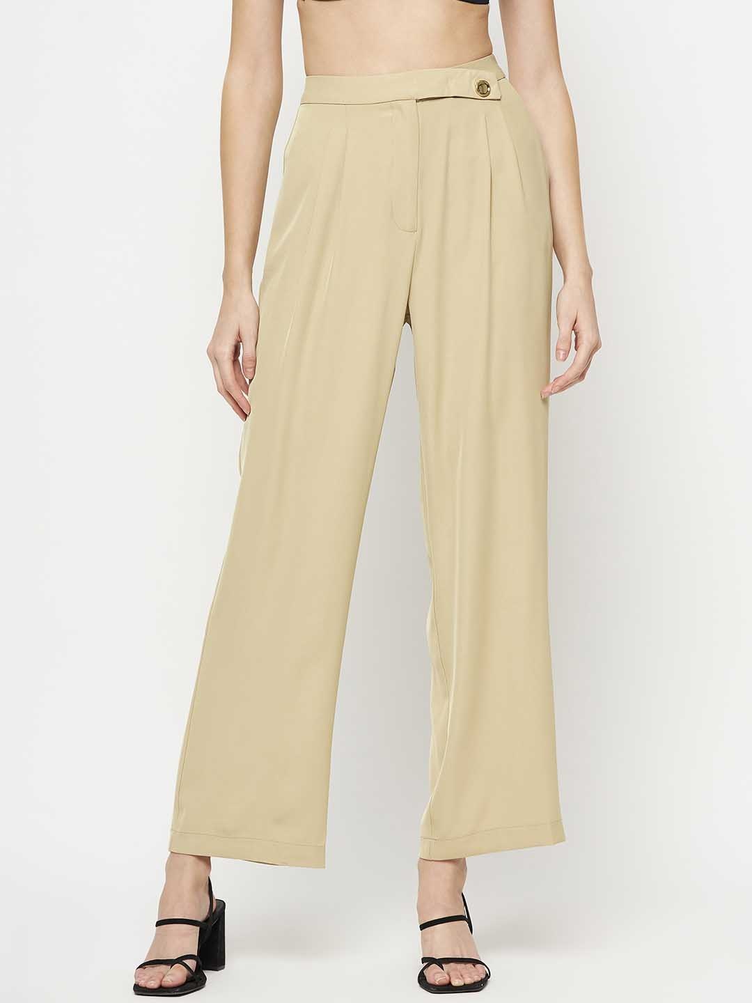 

Madame Women Pleated Trousers, Green