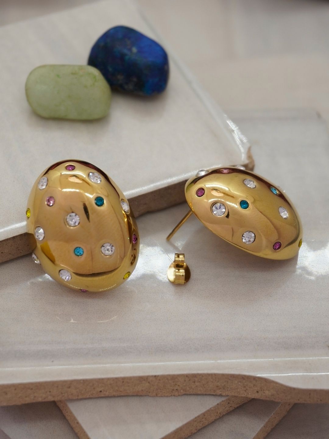 

Niscka Gold-Plated Circular Shaped Studs