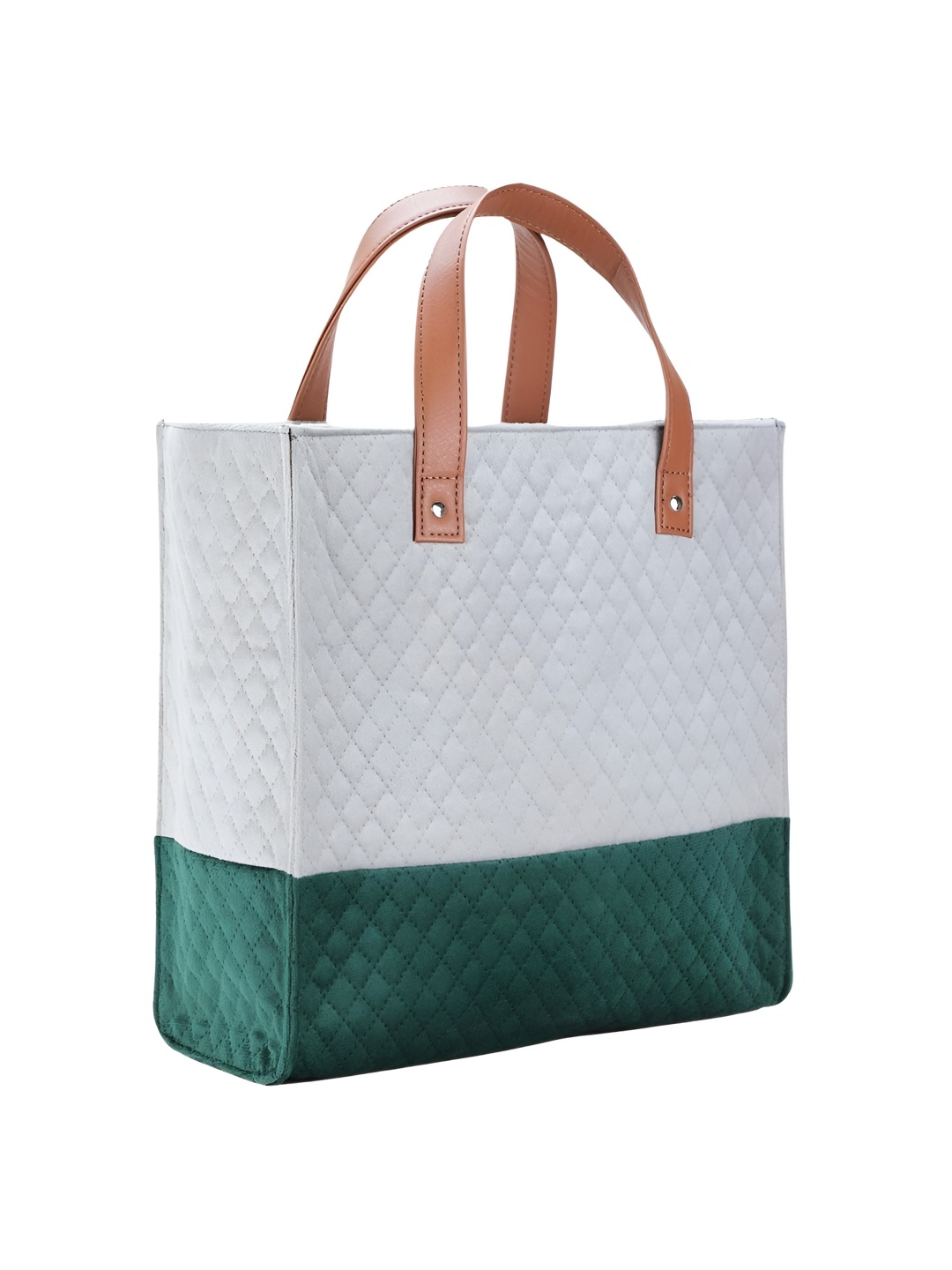 

Alpna Green and White Checked Lunch bags Travel Accessory