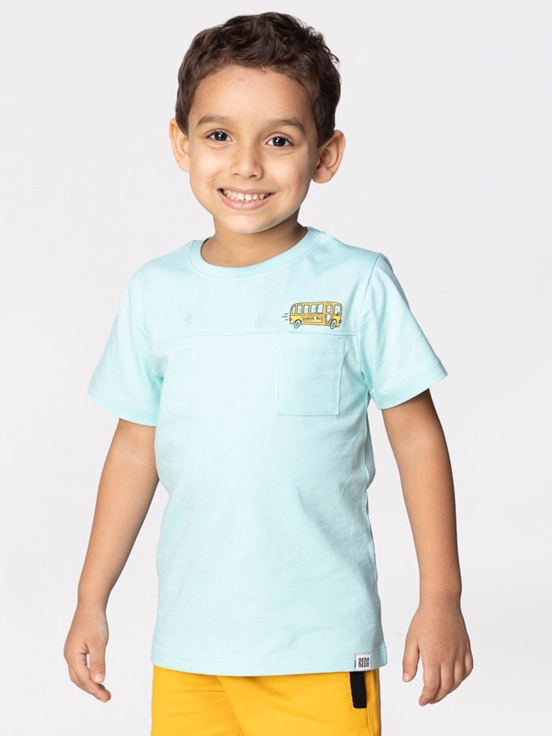 

Reedoo Unisex Kids Bio Finish Solid Round Neck Cotton T-shirt, Blue
