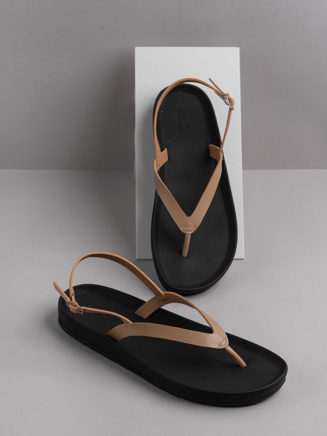 

Inc 5 Women T-Strap Flats, Beige