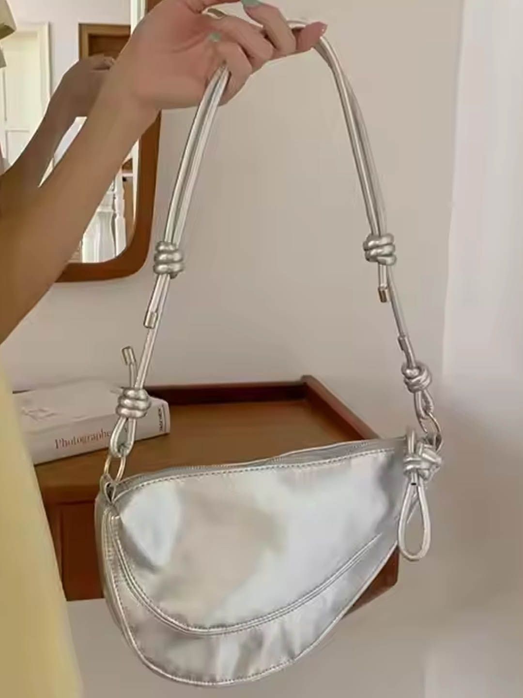 

StyleCast Shopper Satchel with Tasselled, Silver