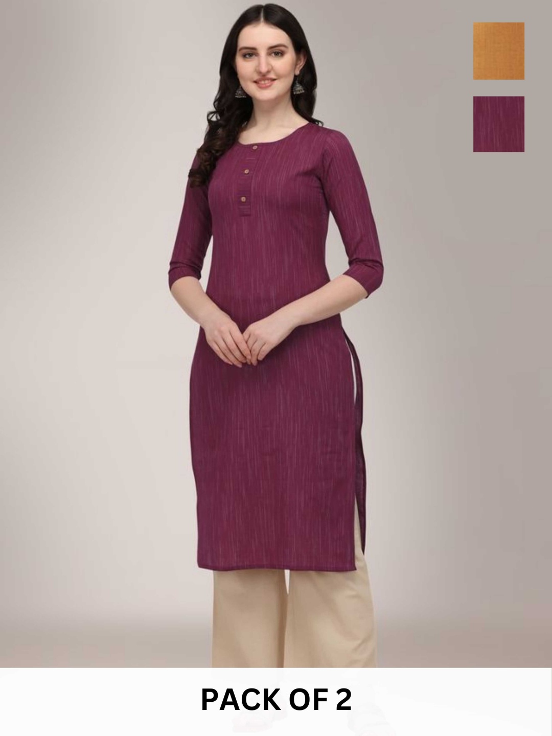 

KALINI Women Embroidered Kurta, Maroon