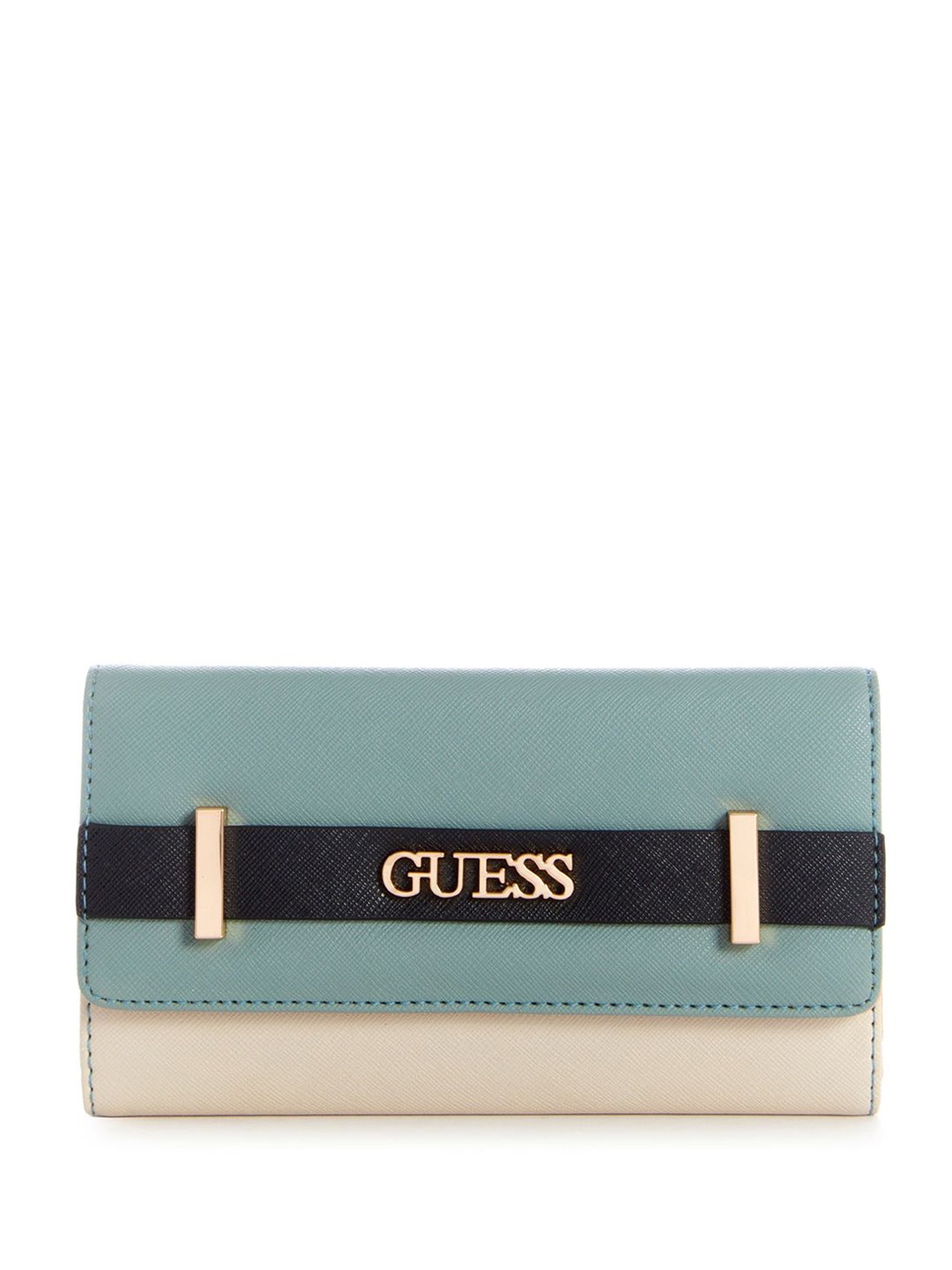 

GUESS Women Colourblocked PU Three Fold Wallet, Rose
