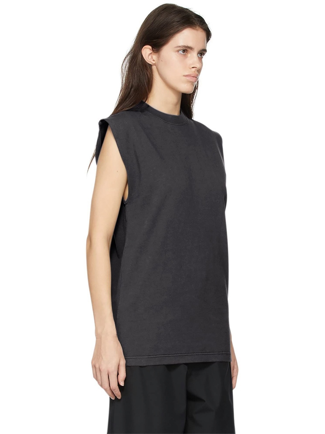 

NOTWILD Women Solid Round Neck Cotton T-shirt, Black