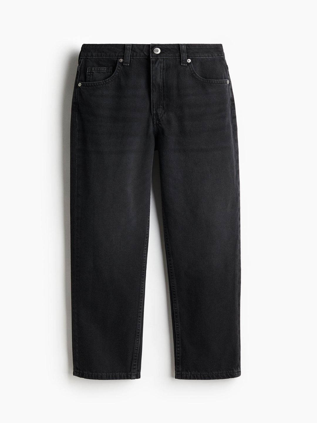 

H&M Straight High Ankle Jeans, Black