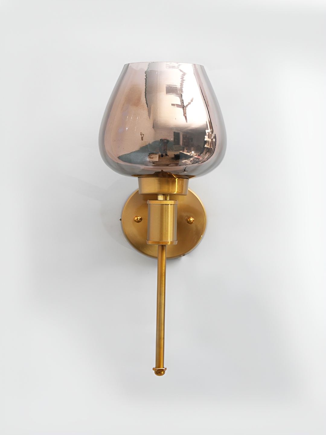 

SHREE KALA HOME DECOR Brown Metal Traditional Abstract Shaped Shaped Wall Lamp