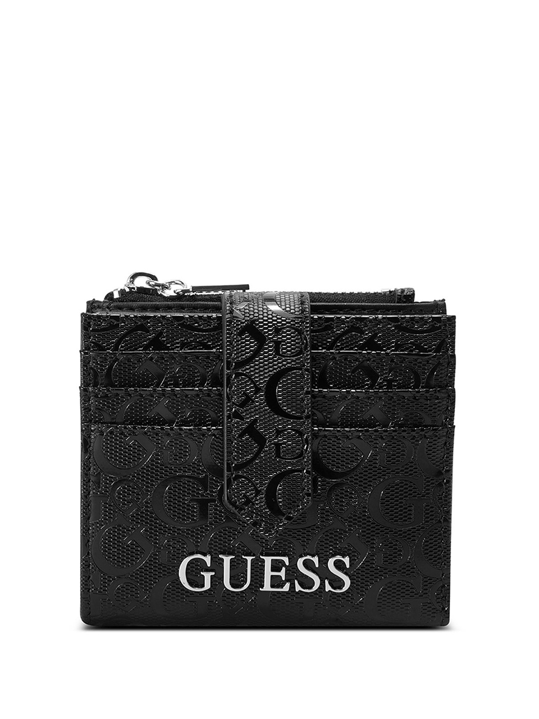 

GUESS Women Textured Card Holder, Black