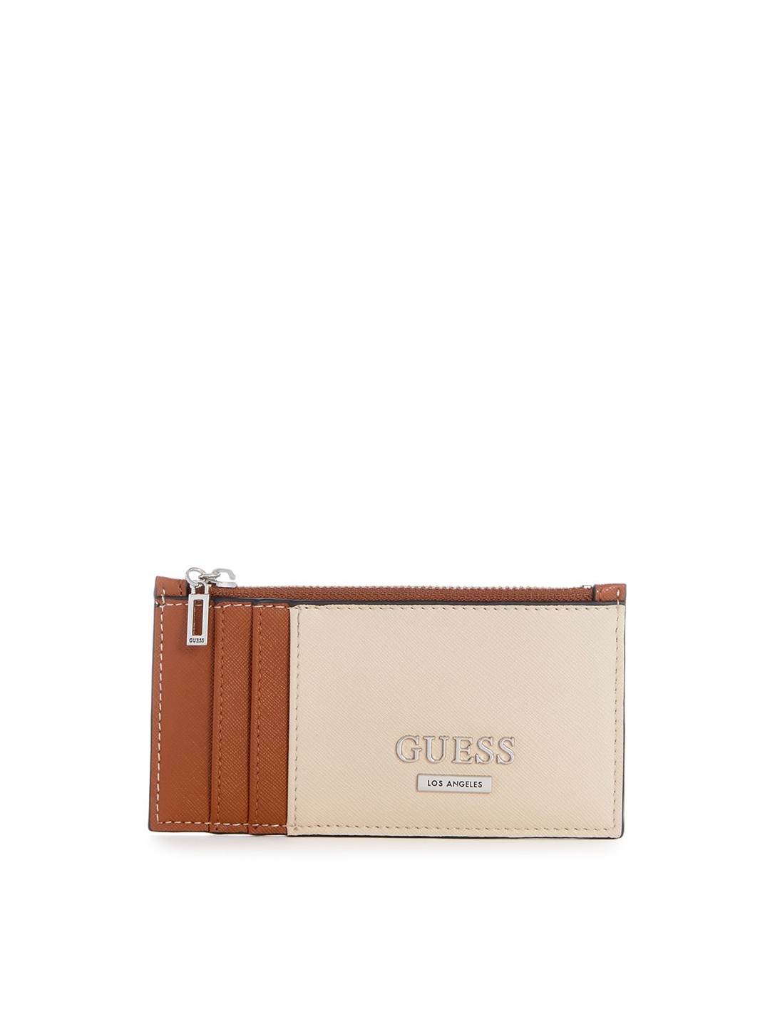 

GUESS Women Textured Issa PU Card Holder, Brown